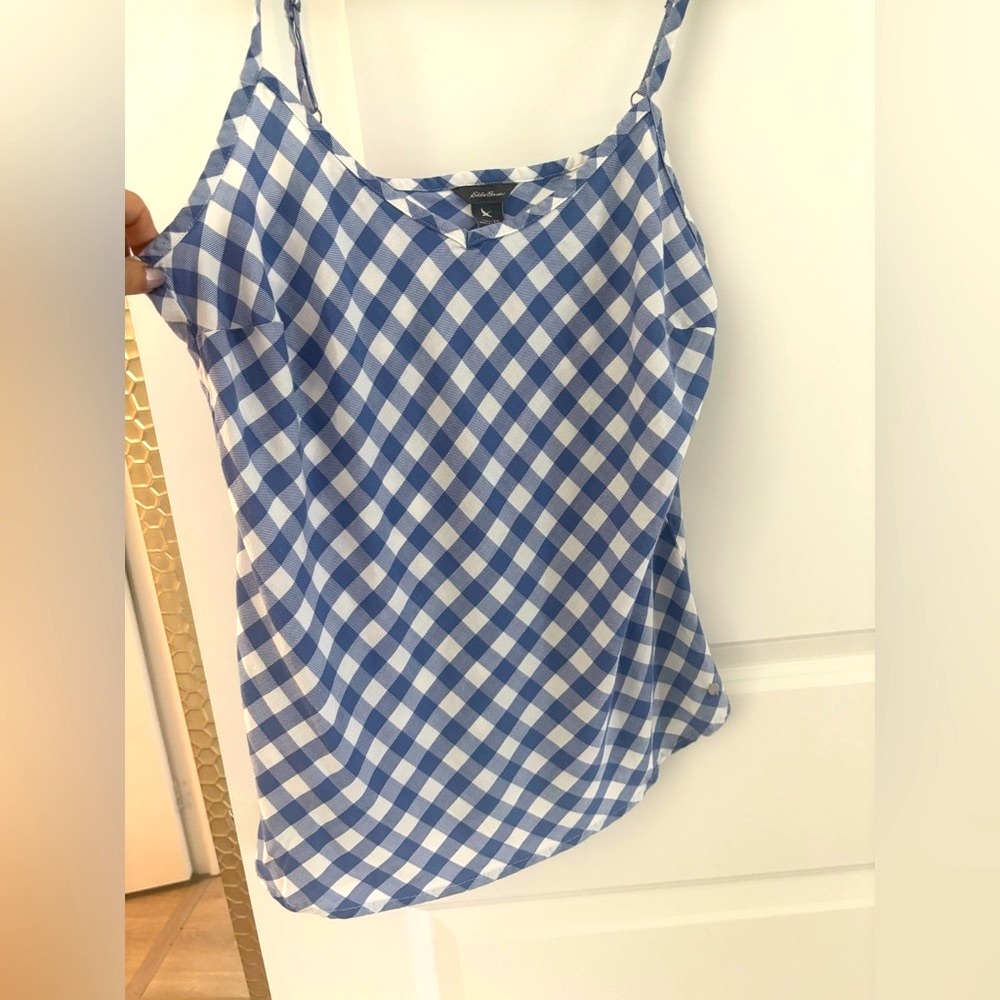 Eddie Bauer Blue and White tank top( almost new condition)